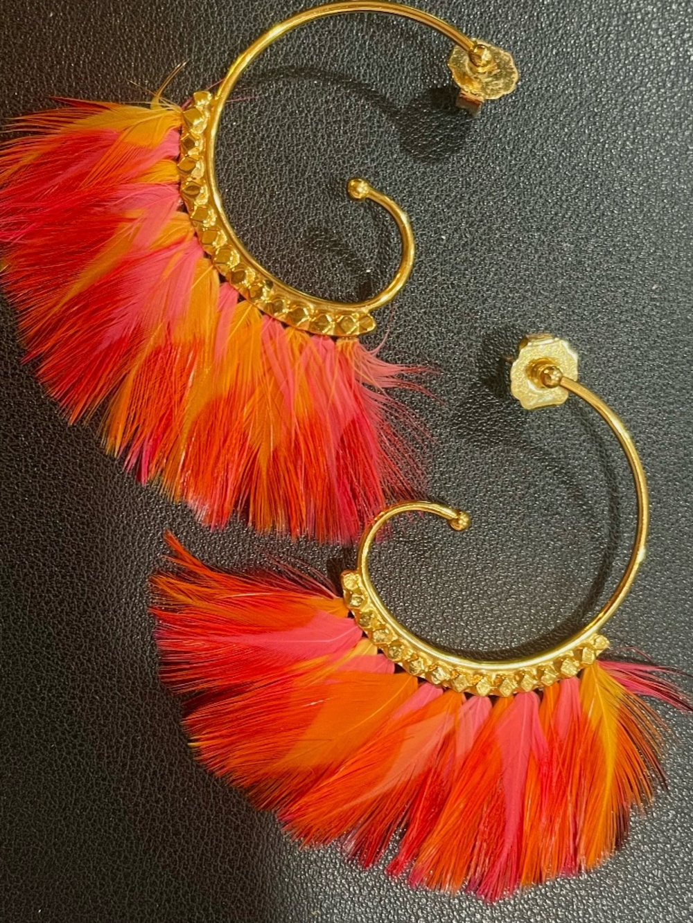 Gas Bijoux Buzios Feather Hoop Earrings | 24K Gold-Plated | Handmade in France